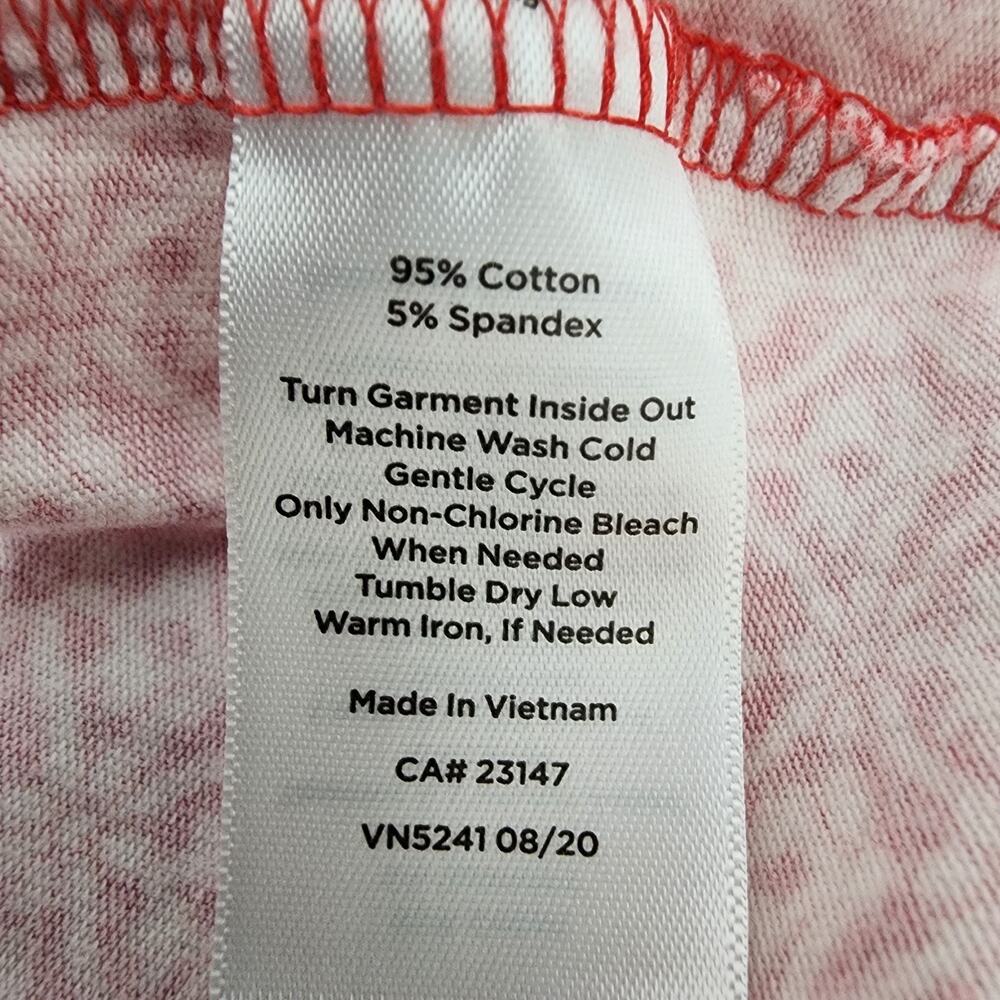 Talbots Top Tee Womens Large Printed 3/4 Sleeve Knit Bateau Neck T-Shirt Red - Picture 8 of 8